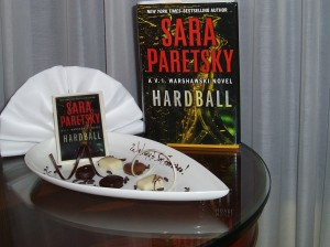 PA030084 Surprised and thrilled by chocolate book cover at the Ritz, San Francisco