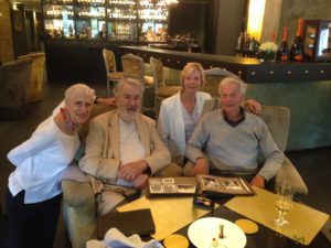 Sara, Courtenay, Pippa and Peter Jackson talking over WW II