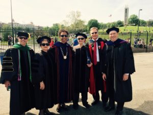 With Chancellor Gray-Little, Prof Ada Sue Hinshaw and others